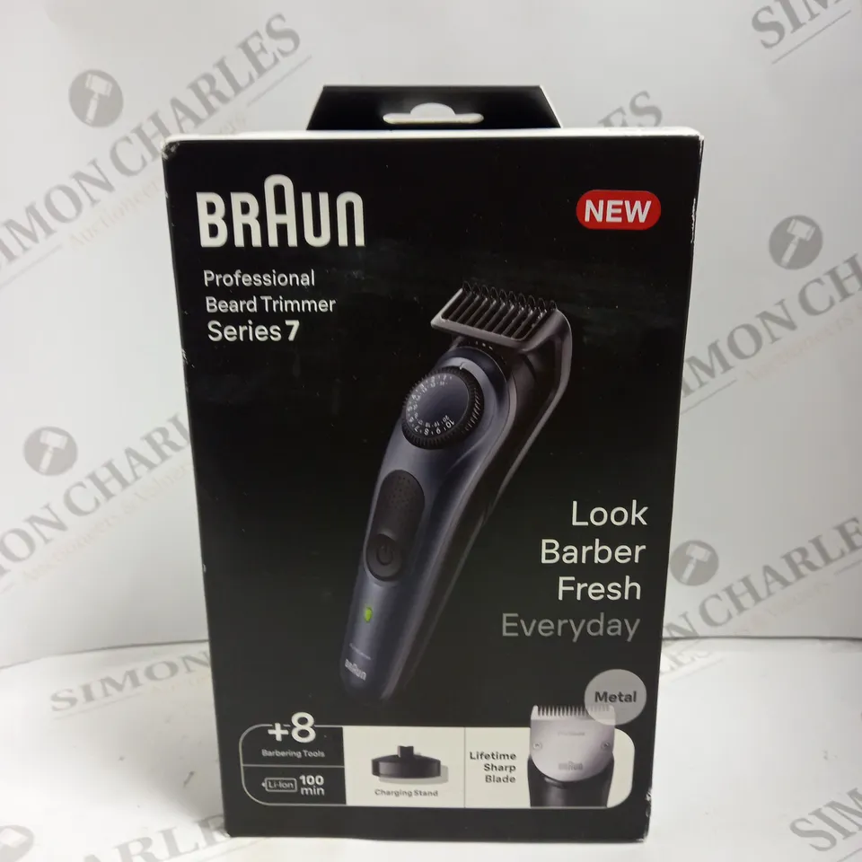 BOXED BRAUN PROFESSIONAL BEARD TRIMMER SERIES 7 // MODEL: BT7421