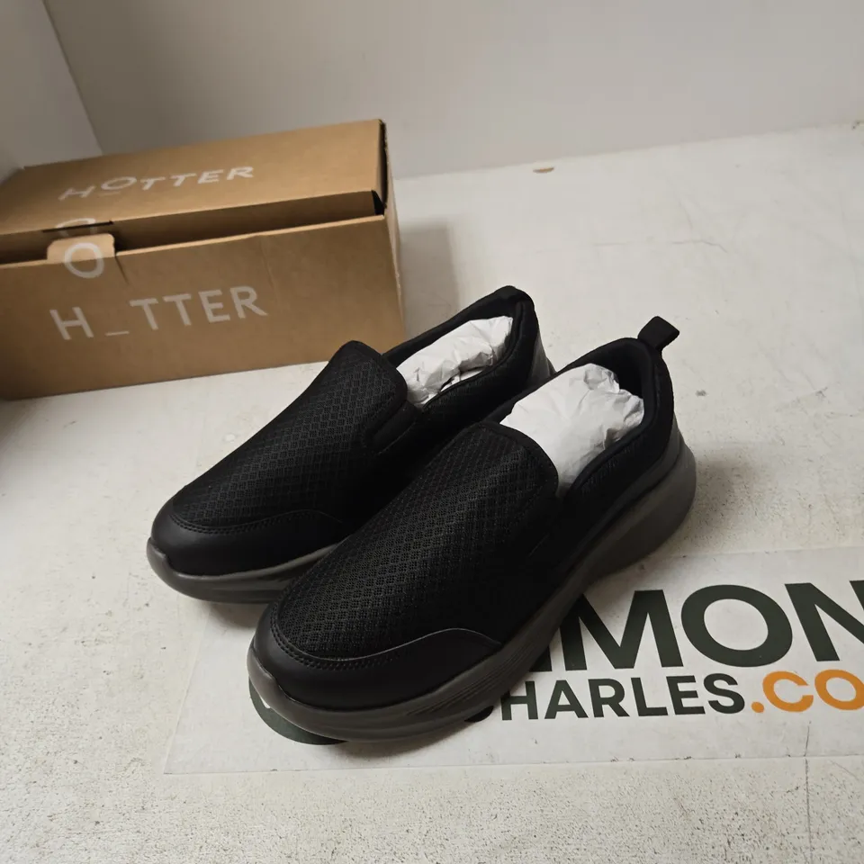 HOTTER STRIKER STRKRS BLACK SLIP-ON SHOES – UK 6 