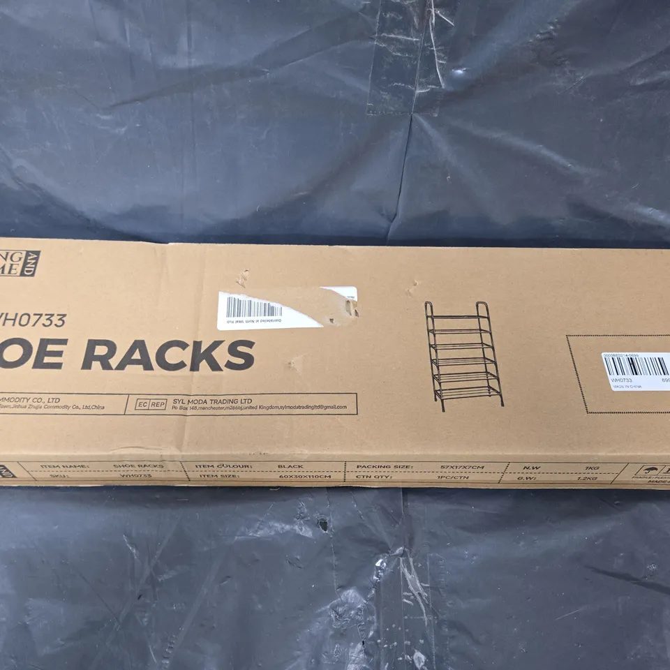 BOXED LIVING AND HOME SHOE RACK IN BLACK 