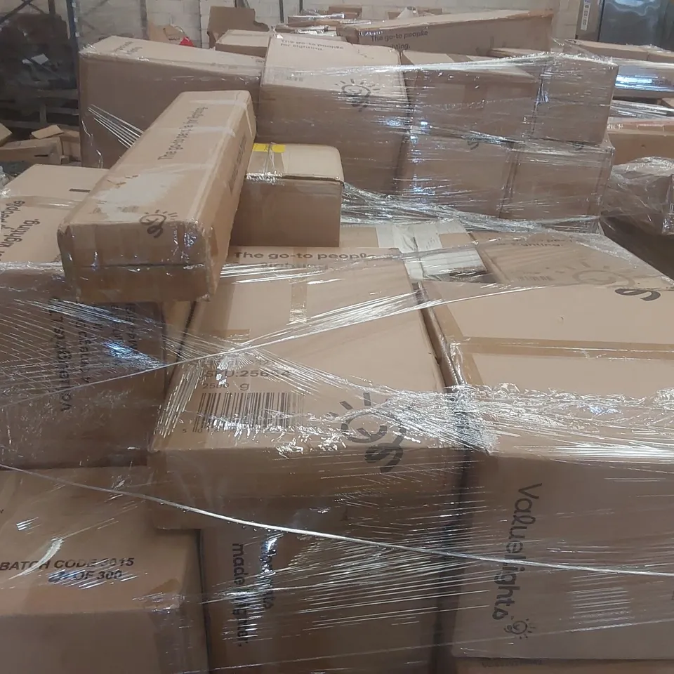PALLET CONTAINING A VERY LARGE QUANTITY OF ASSORTED DESIGNER LIGHTING PRODUCTS