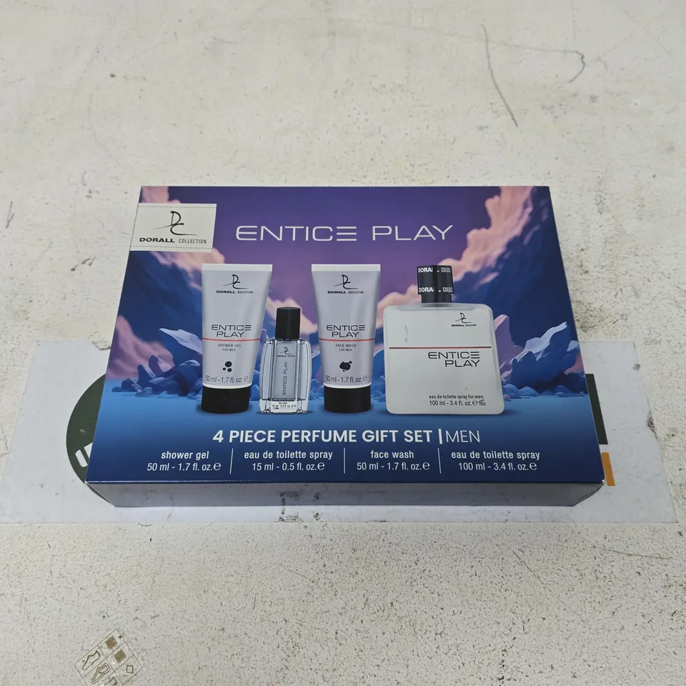 ENTICE PLAY 4-PIECE GIFT SET FOR MEN – EDT, SHOWER GEL & FACE WASH (BOXED)