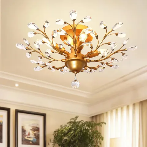 BOXED NEVIS 4-LIGHT 60CM UNIQUE SEMI FLUSH MOUNT