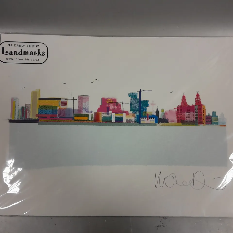 LIVERPOOL SKYLINE - ARTPRINT BY ILONA DREW FROM THE ' I DREW THIS ' LANDMARK SERIES SIGNED PRINT 