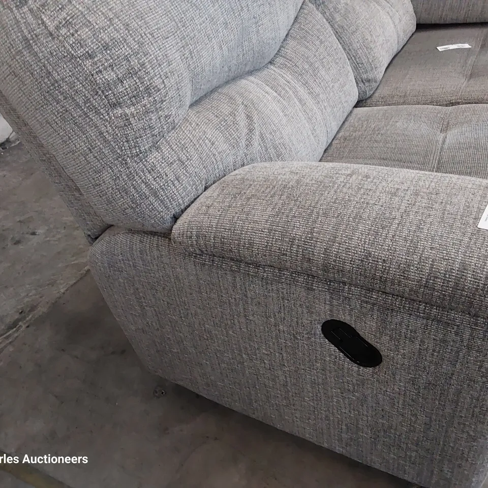 QUALITY BRITISH DESIGNER G PLAN STRATFORD MANUAL RECLINING TWO SEATER SOFA COPPICE ASH FABRIC 