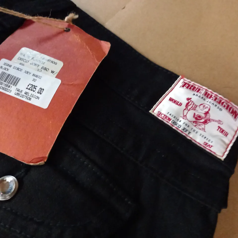 BRAND NEW TRUE RELIGION DISCO JOEY BLACK JEANS - 32