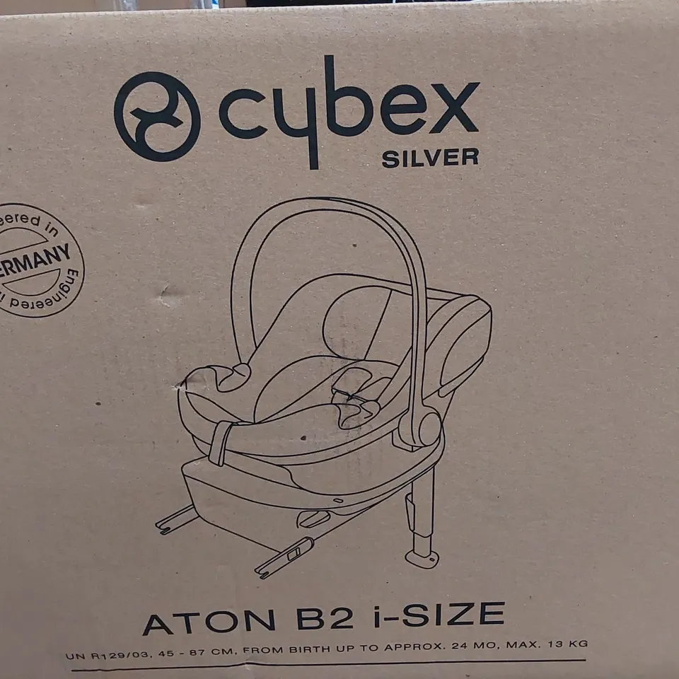 BOXED CYBEX SILVER ATON B2 I-SIZE CAR SEAT AND BASE 
