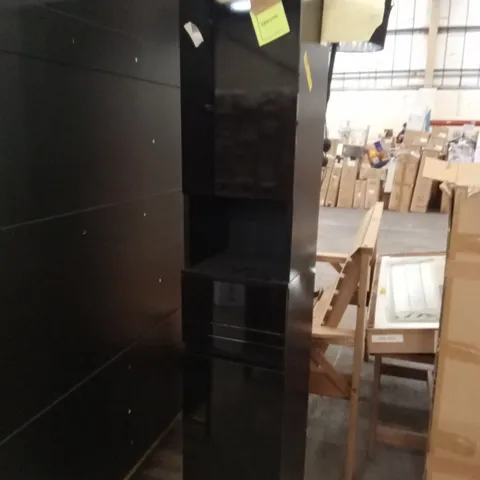 FREESTANDING BATHROOM CABINET WITH 3 DRAWERS GLOSS BLACK