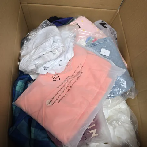 APPROXIMATELY 25 ASSORTED CLOTHING PRODUCTS IN VARIOUS STYLES & SIZES