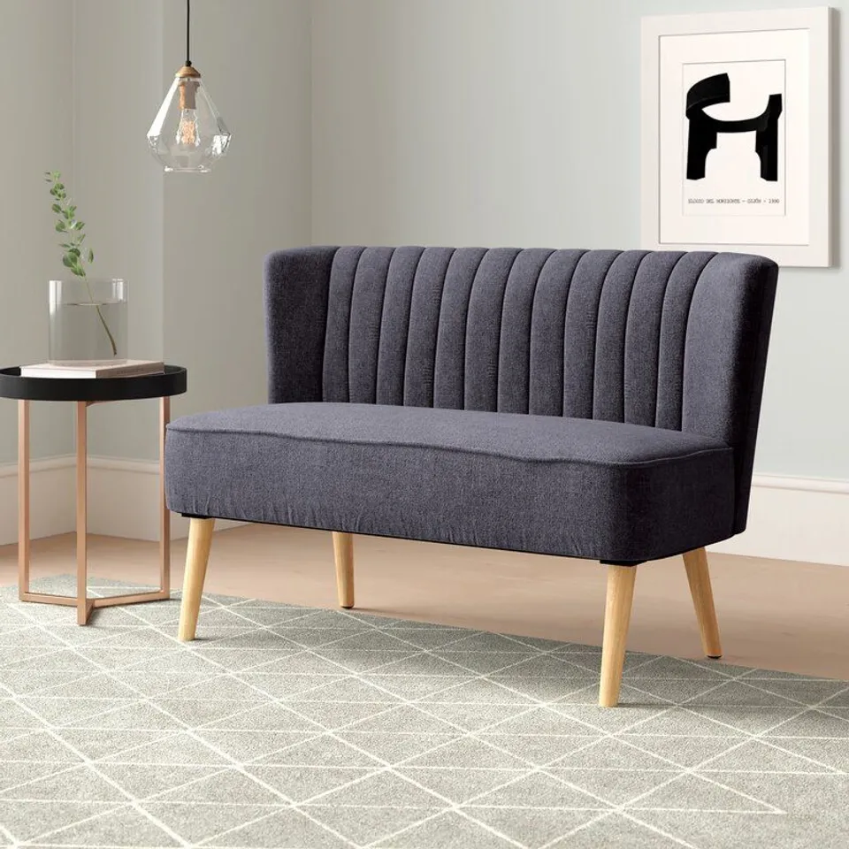 BOXED GRAYSON UPHOLSTERED TWO SEATER LOVE SEAT 