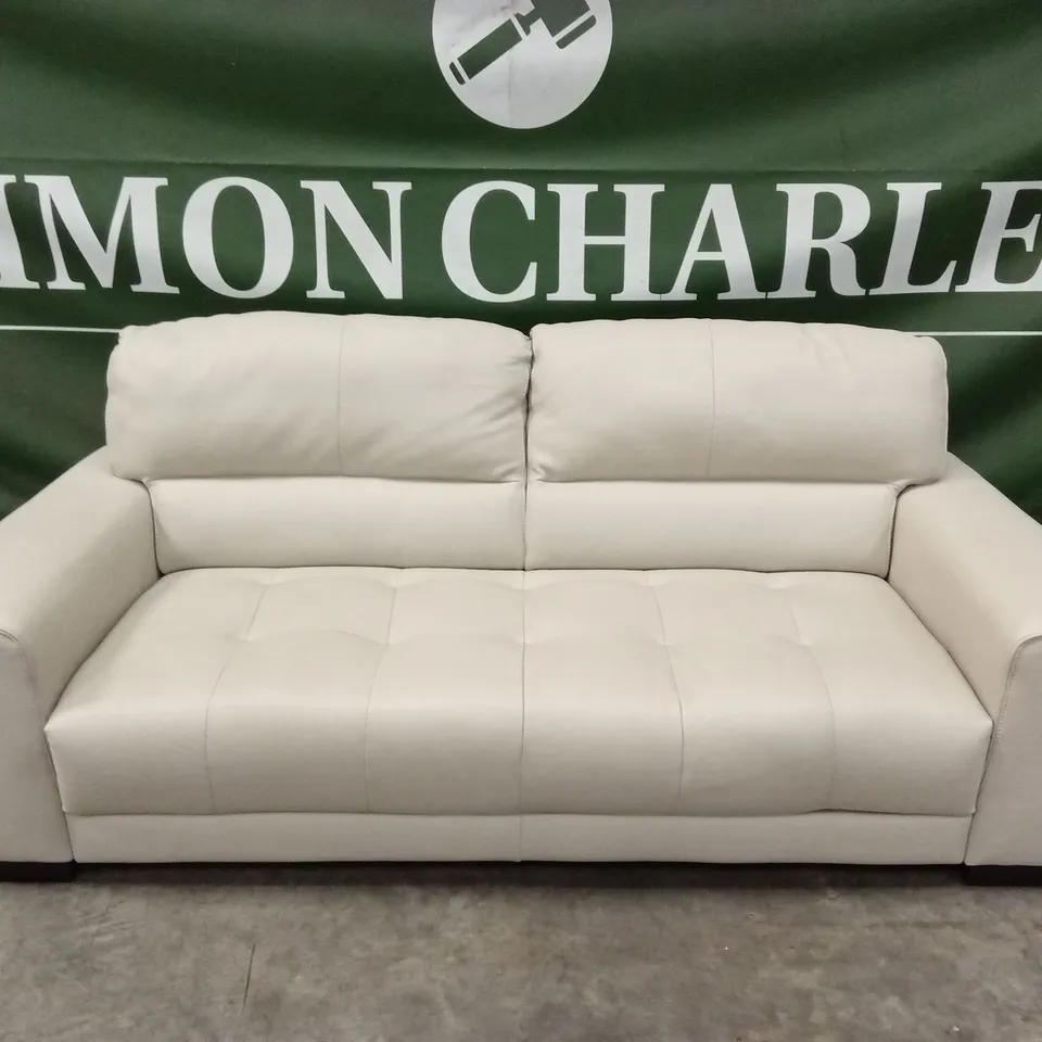 QUALITY DESIGNER ITALIAN MADE MARCOS 3 SEATER LEATHER SOFA