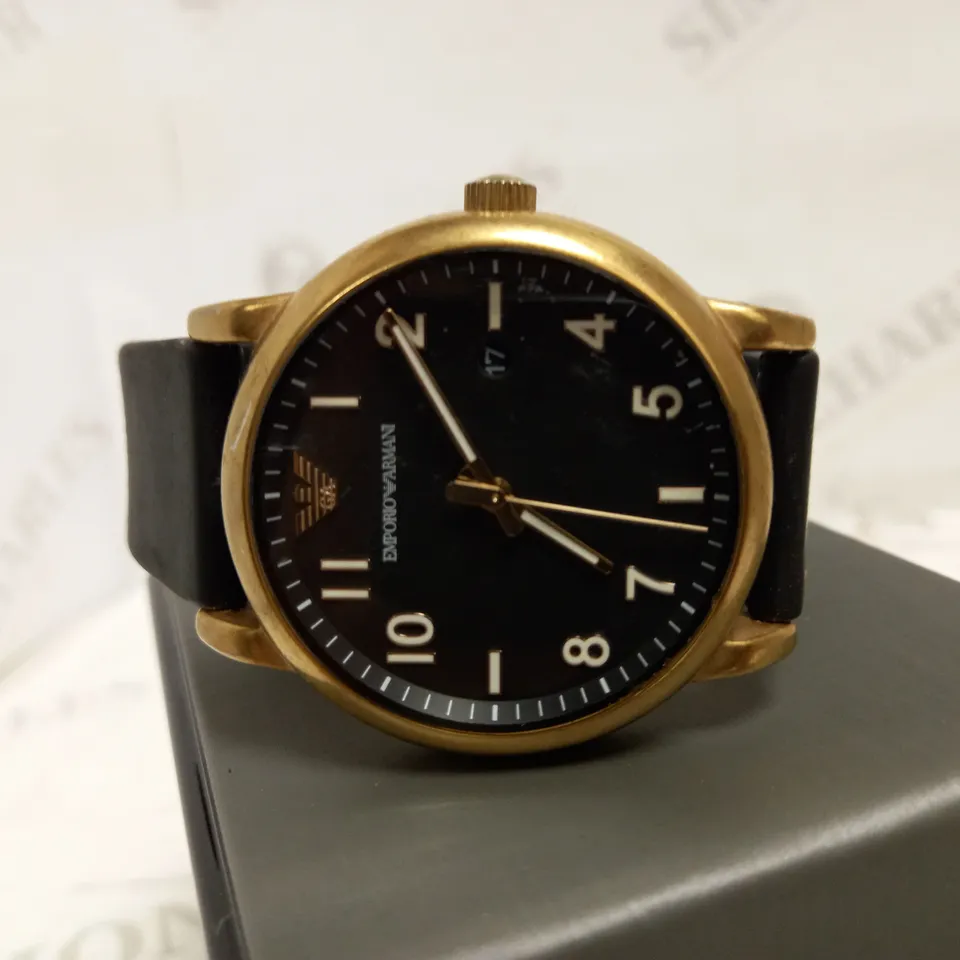 EMPORIO ARMANI-STYLE ACRYLIC STRAP WATCH