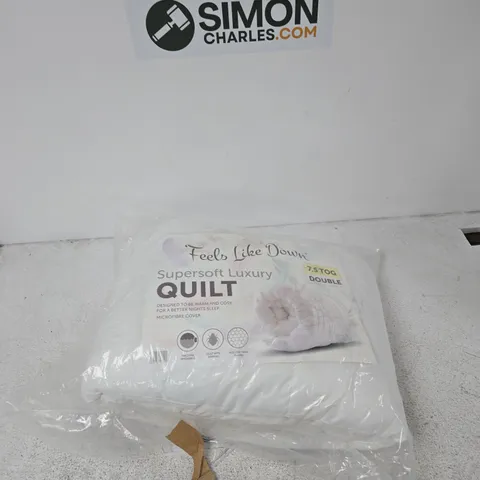 FEELS LIKE DOWN SUPERSOFT LUXURY QUILT – 7.5 TOG DOUBLE, MICROFIBRE COVER