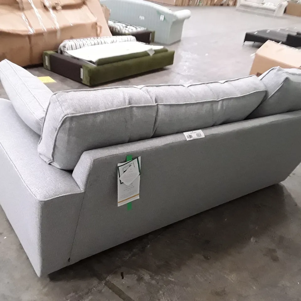 QUALITY DESIGNER LARGE CORNER SOFA LHF SECTION - LIGHT SILVER TWEED BLEND FABRIC 