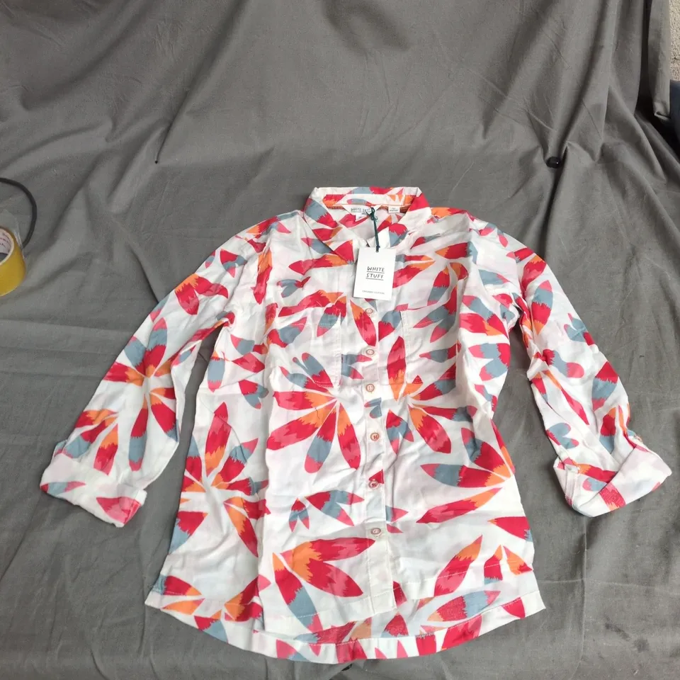 WHITE STUFF SOPHIE ORGANIC COTTON SHIRT – IVORY, UK 8 (EU 36, US 4)