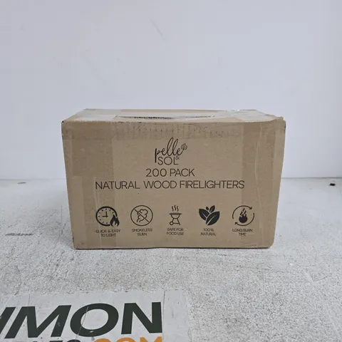 PELLE & SOL 200 PACK NATURAL WOOD FIRELIGHTERS BOXED