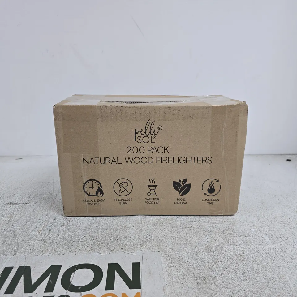 PELLE & SOL 200 PACK NATURAL WOOD FIRELIGHTERS BOXED