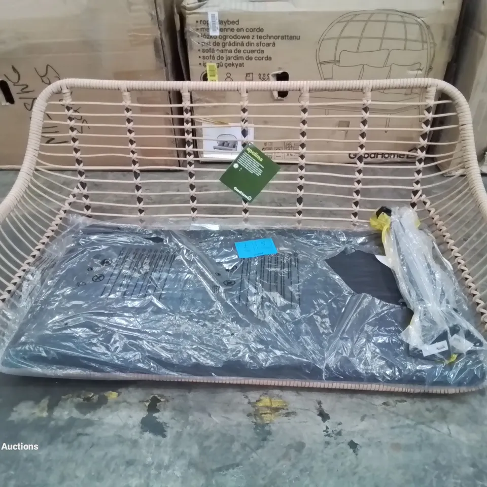 APOLIMA STEEL BENCH WITH RATTAN EFFECT