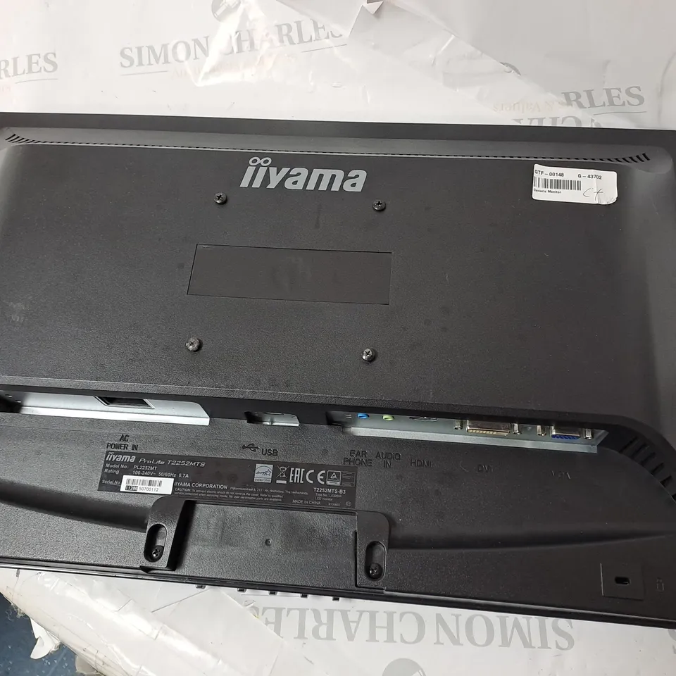 IIYAMA PRO LITE 24" MONITOR T2252MTS MODEL PL2252MT SERIAL #1128650700112