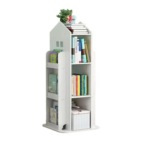 BOXED NEO HOUSE SHAPED 360 ROTATING KID'S FREESTANDING BOOKSHELF (1 BOX)