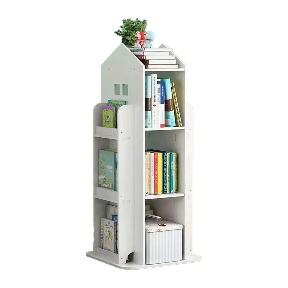 BOXED NEO HOUSE SHAPED 360 ROTATING KID'S FREESTANDING BOOKSHELF (1 BOX)