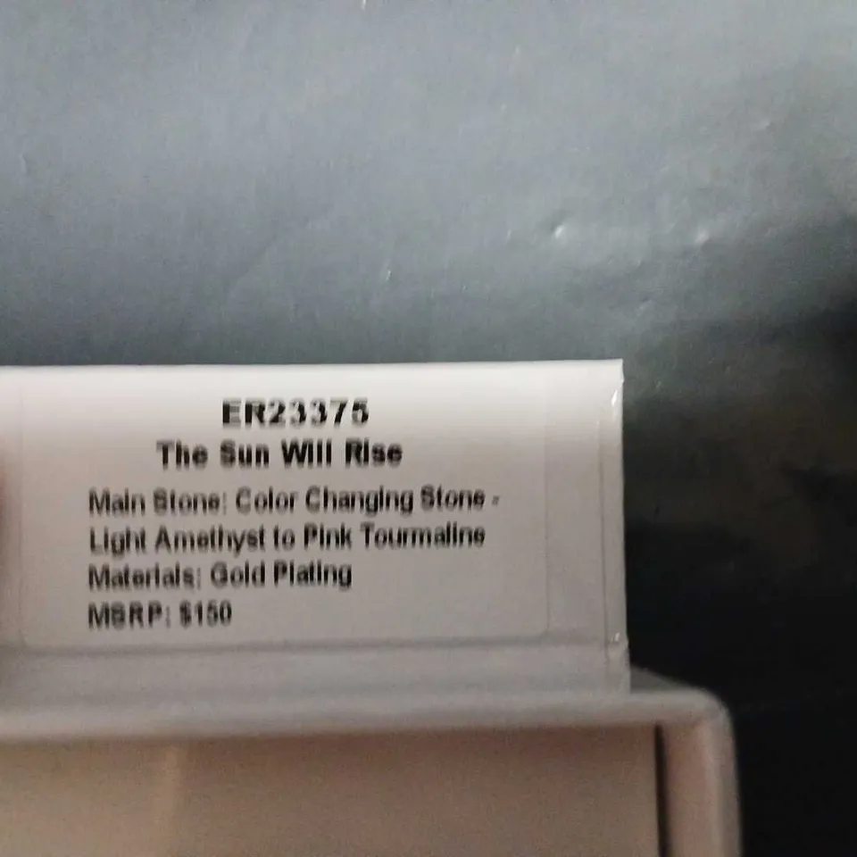 BOMB PARTY THE SUN WILL RISE COLOR-CHANGING STONE EARRINGS – AMETHYST TO PINK TOURMALINE, GOLD PLATED