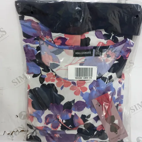 BOX OF APPROXIMATELY 25 NINA LEONARD FLORAL PRINT MIRACLE MATTE JERSEY - XL