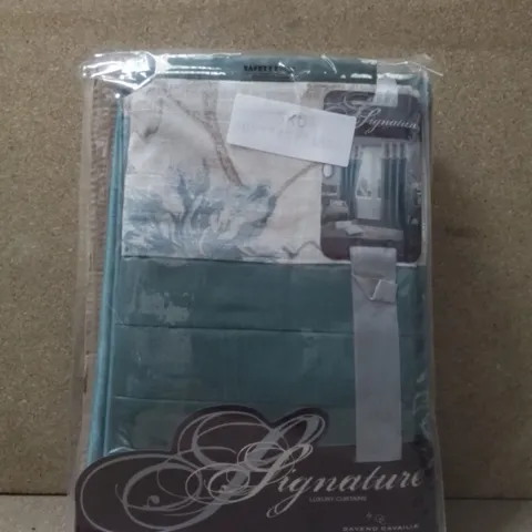 BRAND NEW GAVENO CAVAILIA SIGNATURE FULLY LINED CURTAINS 167CM X 228CM - TEAL GREEN