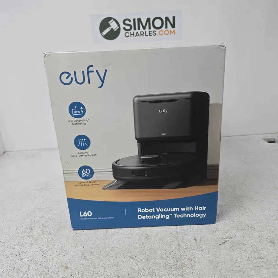 EUFY L60 ROBOT VACUUM WITH SELF-EMPTY STATION – BOXED