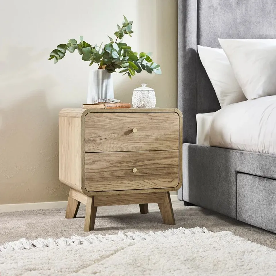 BOXED INGRID 2 BEDSIDE DRAWER - LIGHT OAK (1 BOX)