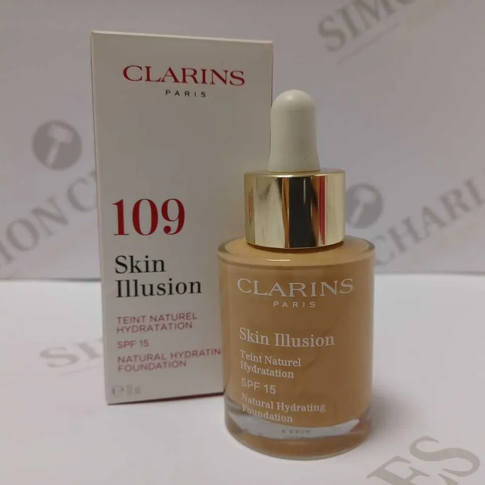 CLARINS SKIN ILLUSION NATURAL HYDRATING FOUNDATION 30ML - #109 WHEAT