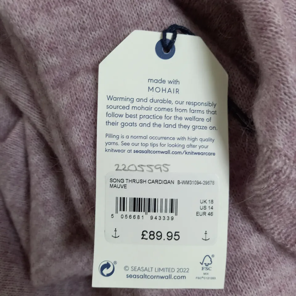 SEASALT CORNWALL SONG THRUSH CARDIGAN SIZE 18 