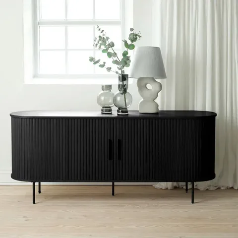 BOXED SHYANNE 180CM SIDEBOARD - BLACK OAK (2 BOXES)