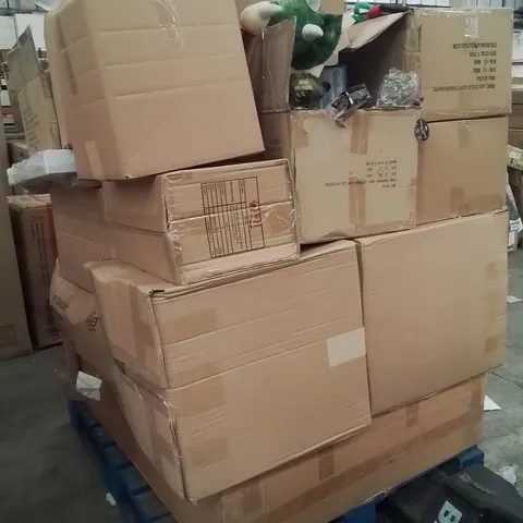 PALLET OF ASSORTED HOUSEHOLD GOODS AND PRODUCTS TO INCLUDE;DINOSAUR STICK,SELFIE STICK,STRING LIGHTS,TOTE BAGS