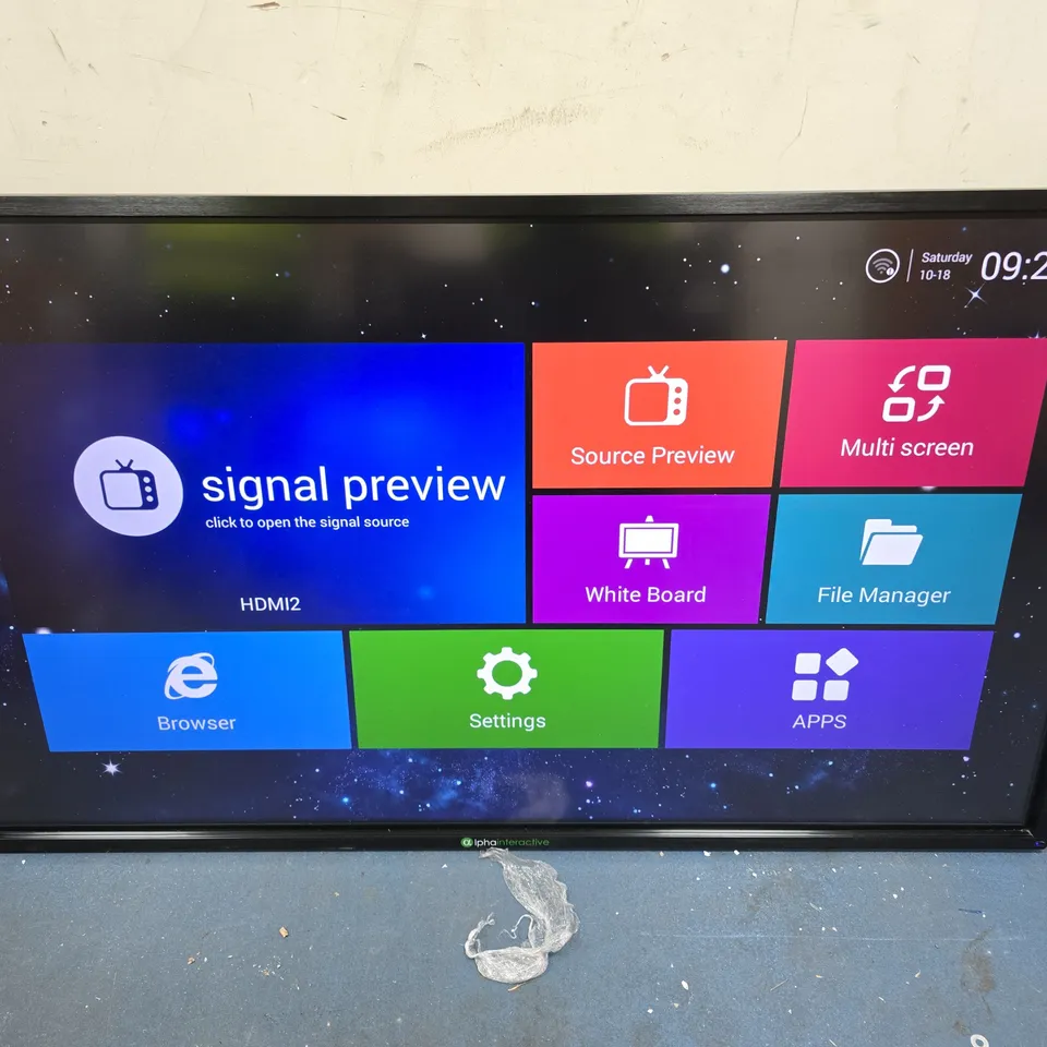 ALPHA INTERACTIVE KL-E065GB 65" TOUCH E-WHITE BOARD - COLLECTION ONLY 