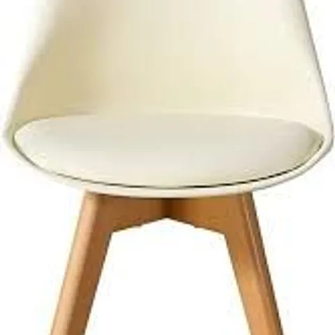 BOXED CREAM RETRO DINING CHAIR