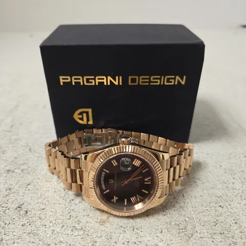 PAGANI DESIGN ROSE GOLD-TONE WATCH
