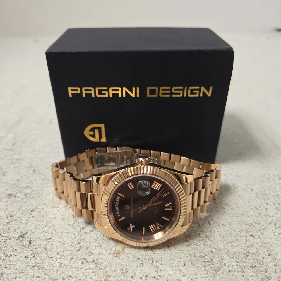 PAGANI DESIGN ROSE GOLD-TONE WATCH