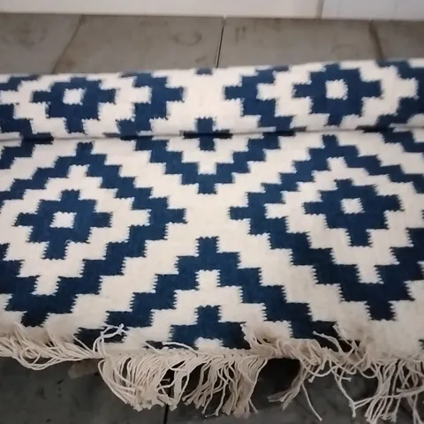 BRAND NEW PACO HOME KENITRA CARPET IN BLUE/WHITE - 80X150CM