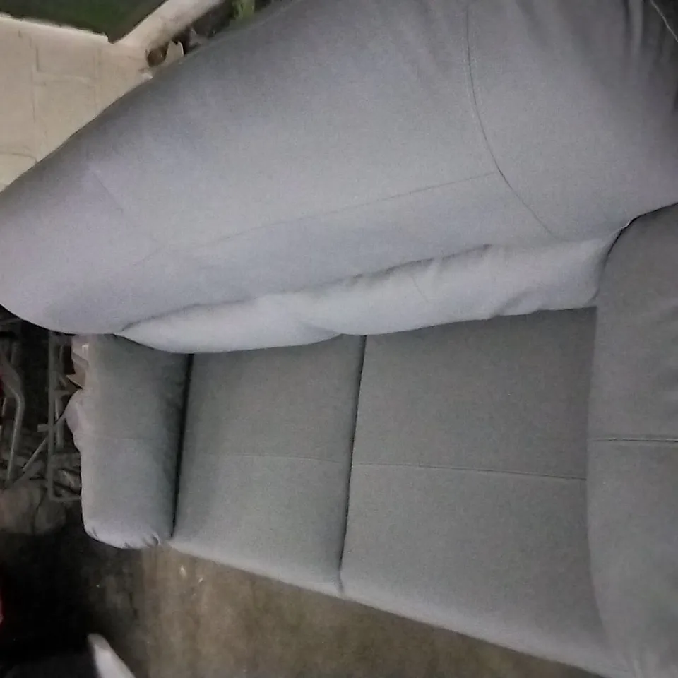 QUALITY 3 SEATER LIGHT GREY LEATHER SOFA 