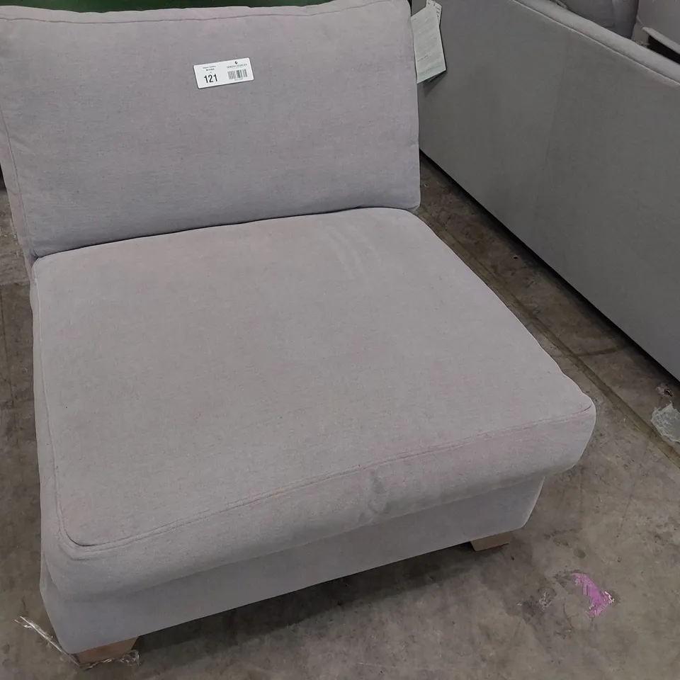 QUALITY BRITISH DESIGNER LOUNGE Co. ARMLESS SINGLE SEAT UNIT GREY PLUSH FABRIC 