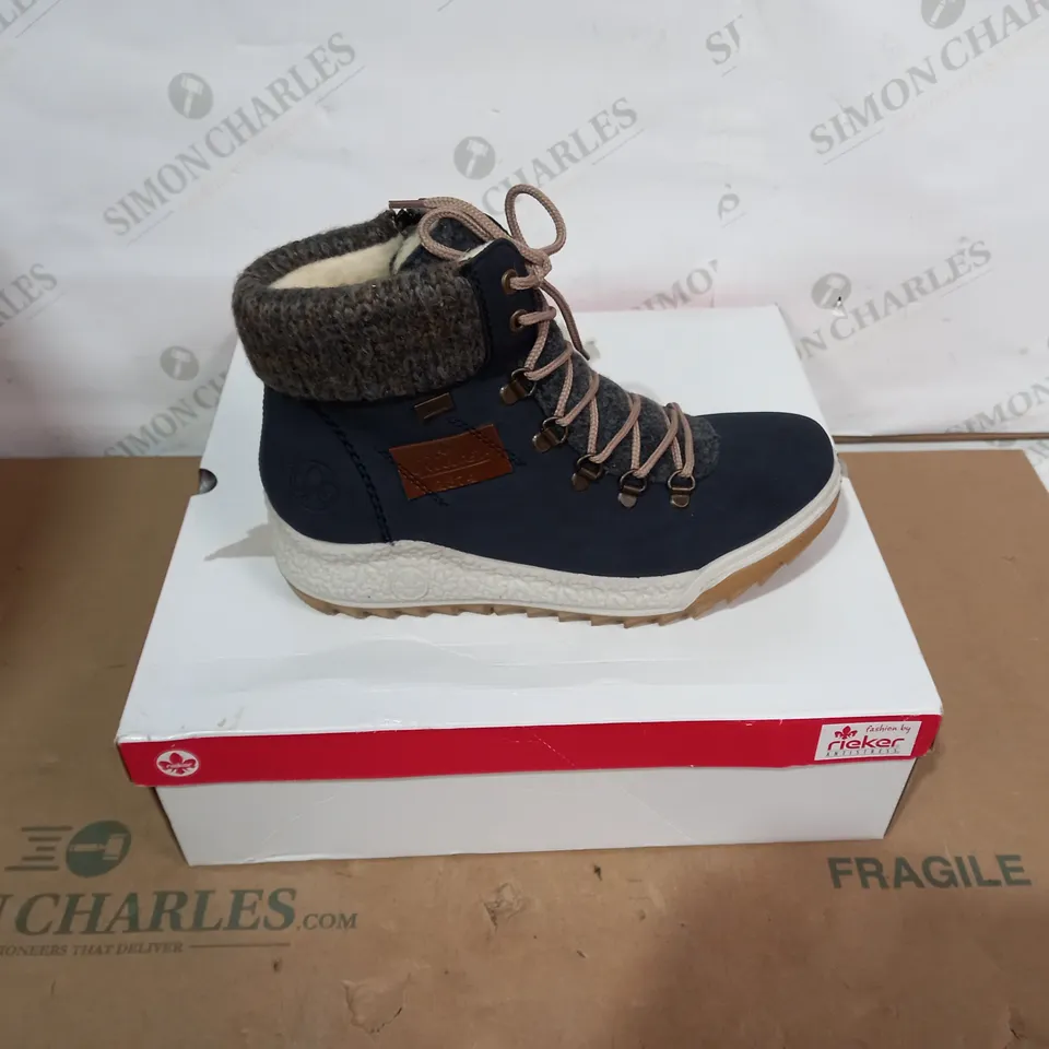 BOXED PAIR OF RIEKER BOOTS - SIZE 38