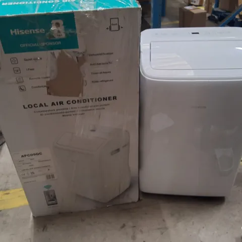 BOXED HISENSE APC09QC WHITE PORTABLE LOCAL AIR CONDITIONER APC09QC