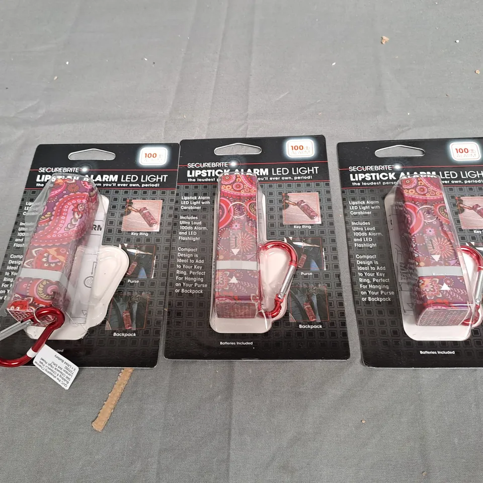 3X SECUREBRITE LIPSTICK ALARM LED LIGHT