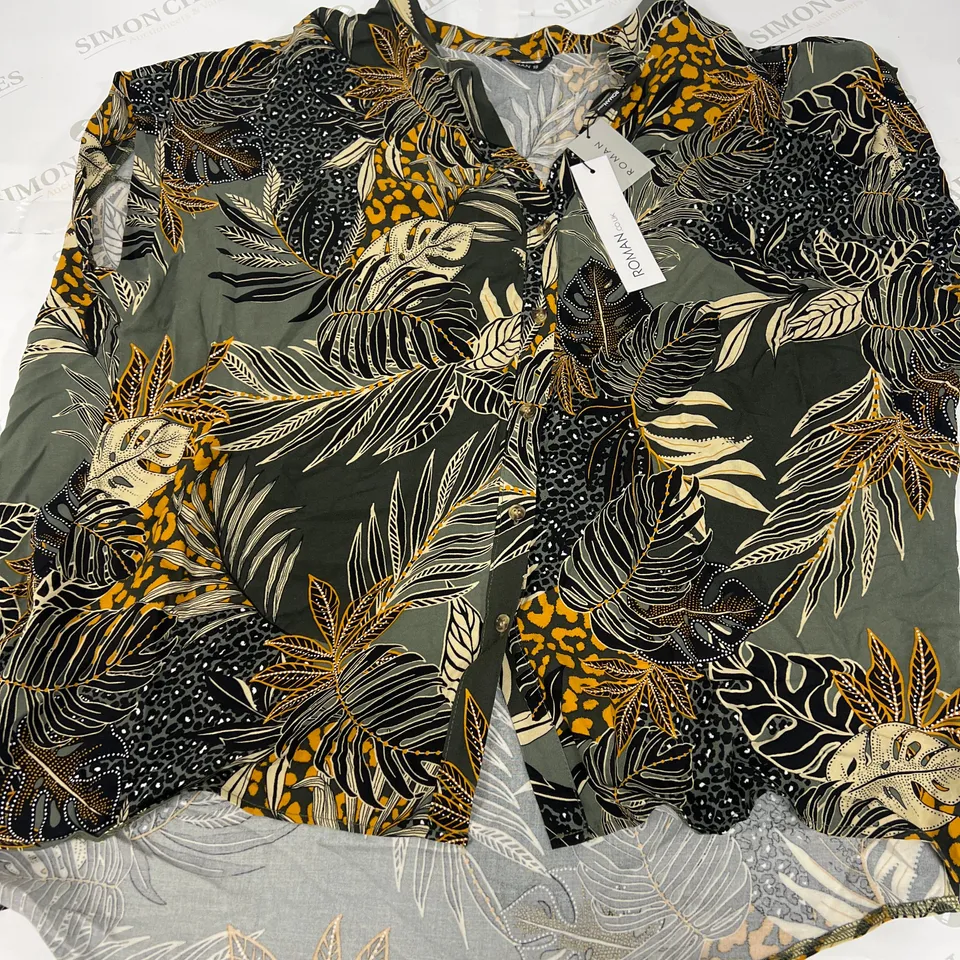 ROMAN LEAF RELAXED SHIRT IN GREEN SIZE 18