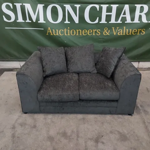 DESIGNER HOPFINGER 2-SEATER FABRIC UPHOLSTERED SOFA - CHARCOAL