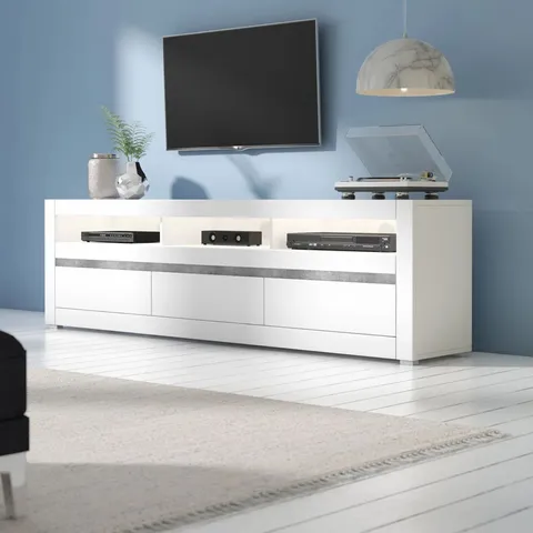 BOXED LUANN TV STAND FOR TV'S UP TO 88" (3 BOXES)