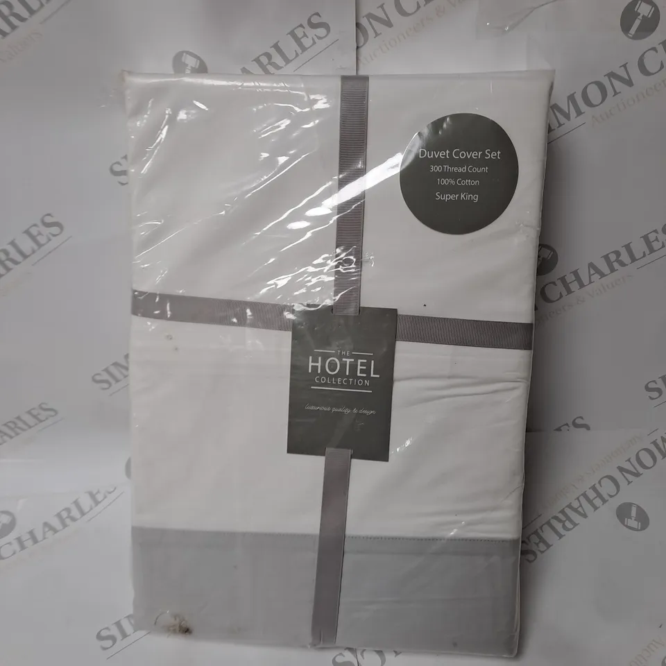 BAGGED THE HOTEL COLLECTION 300 THREAD COUNT OXFORD EDGE DUVET SET 100% COTTON SUPER KING
