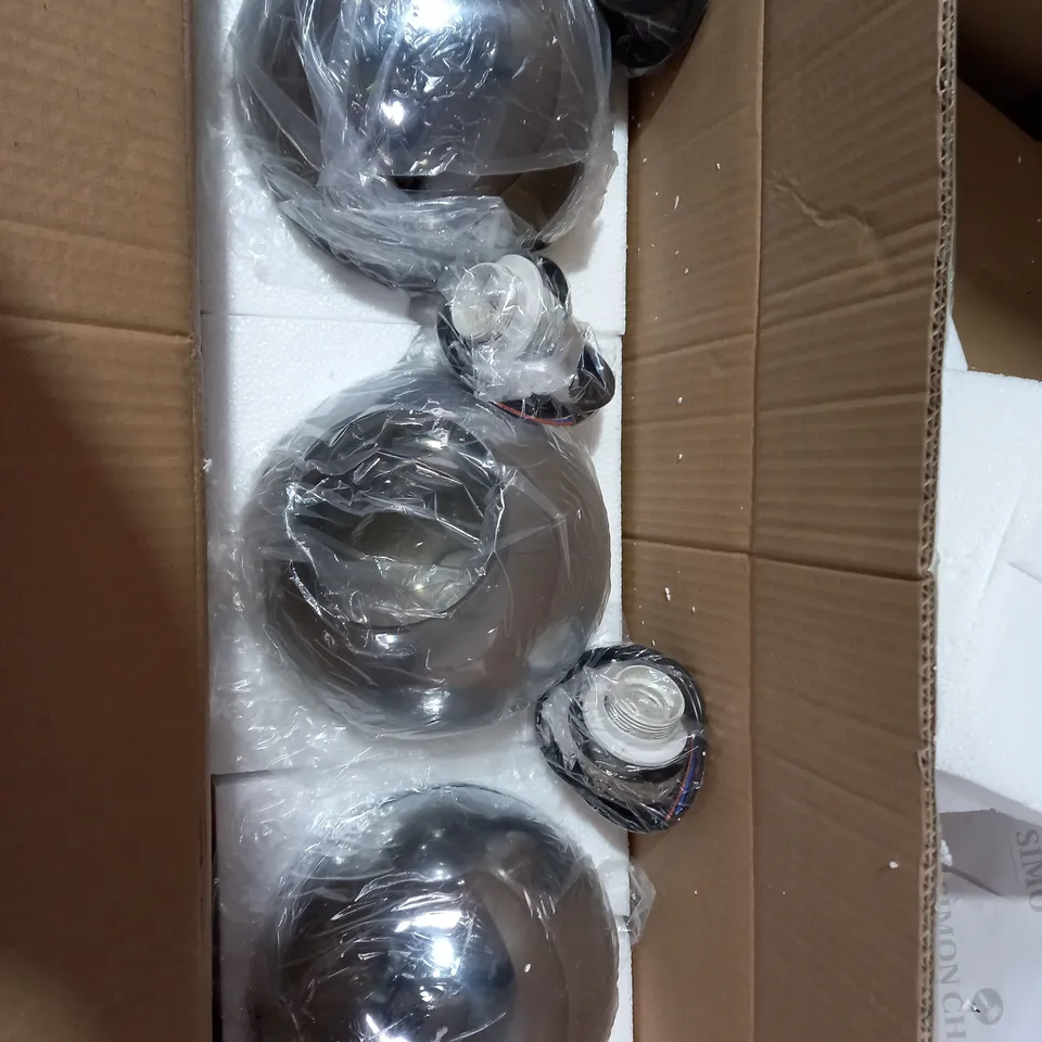BOXED DESINGER 3-LIGHT GOLD FINISH GLASS CEILING PENDANT
