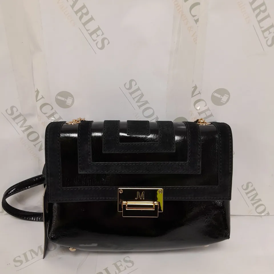 OUTLET JULIEN MACDONALD CONTRAST FLAPOVER LEATHER SHOULDER BAG