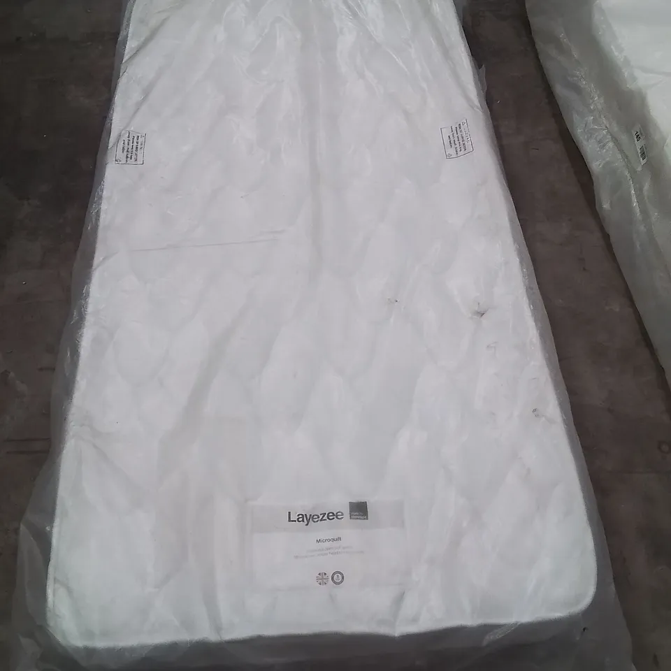 QUALITY BAGGED LAYEZEE MICROQUILT TRADITIONAL OPEN COIL SPRING 3' SINGLE MATTRESS 